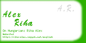 alex riha business card